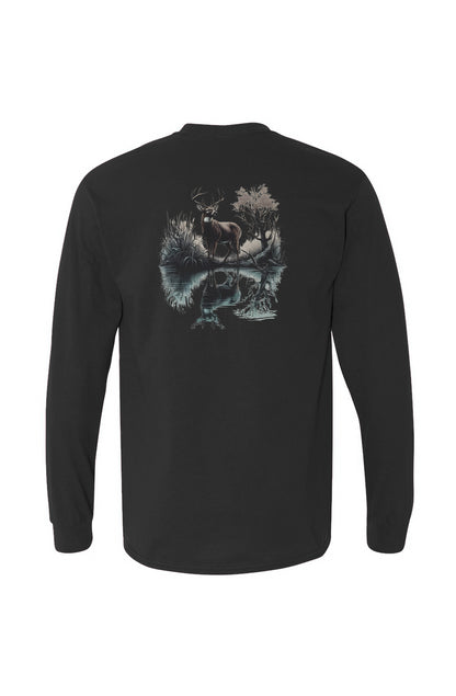 Deer Reflection Heavy Cotton Long Sleeve Tee